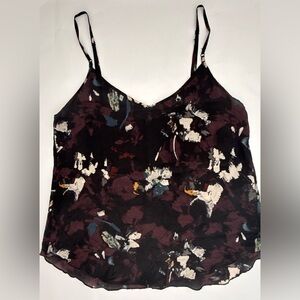 Aritzia Wilfred Multicolor Floral Camisole 100% Silk Tank Top